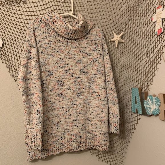 moon & madison Sweaters - Moon & Madison colorful chenille chunky knit turtleneck oversized sweater Large